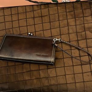 Pelle Studio bronze leather mini clutch wristlet